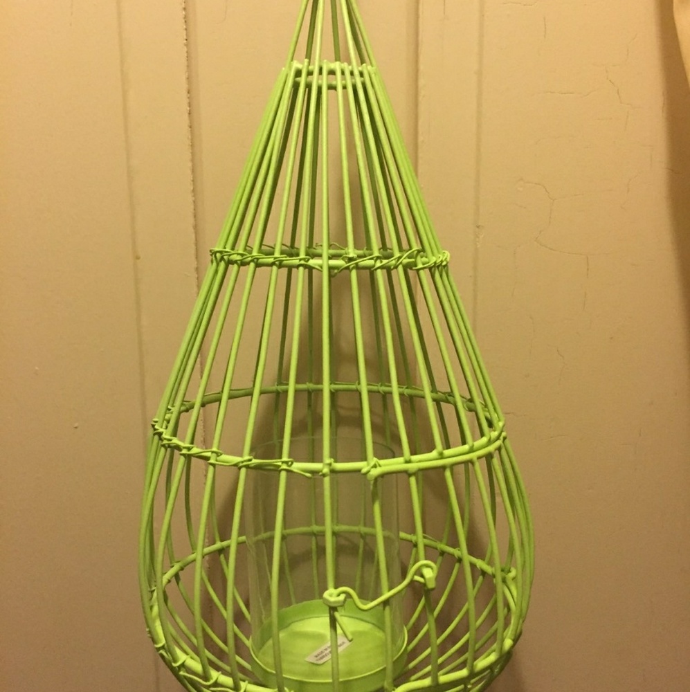 Urban Outfitters Chartreuse Hanging Candle Holder